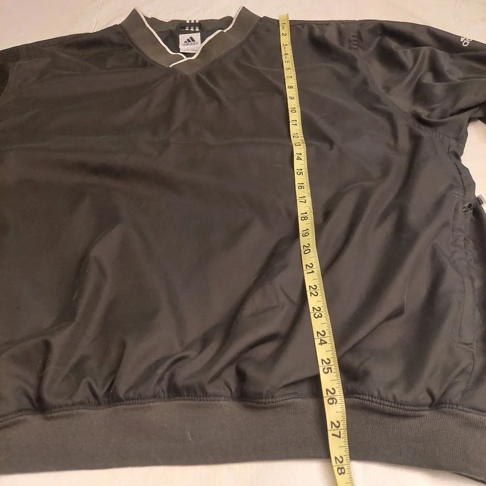 Adidas Green Windbreaker Track Jacket Pullover V Neck Climaproof Athletic Sz XL - Picture 6 of 11